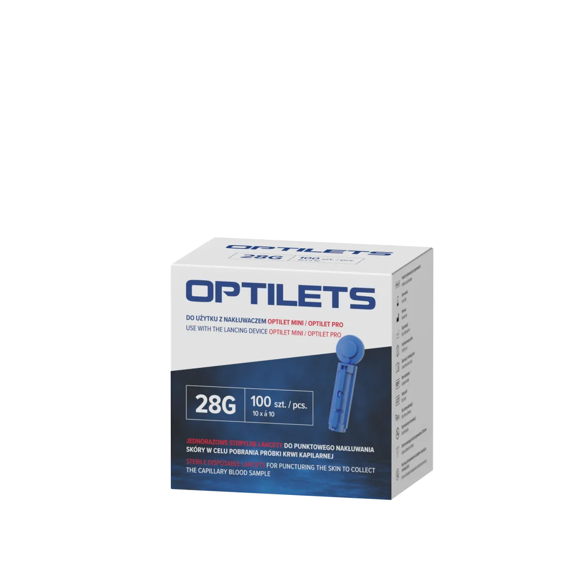 OPTILES LANCETY JEDNORAZOWE STERYLNE 100 sztuk