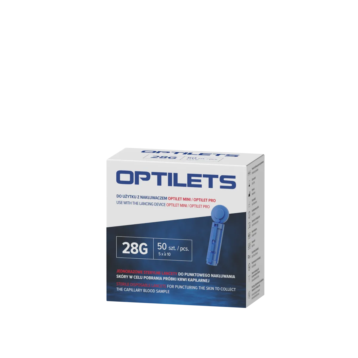 OPTILES LANCETY JEDNORAZOWE STERYLNE 50 sztuk