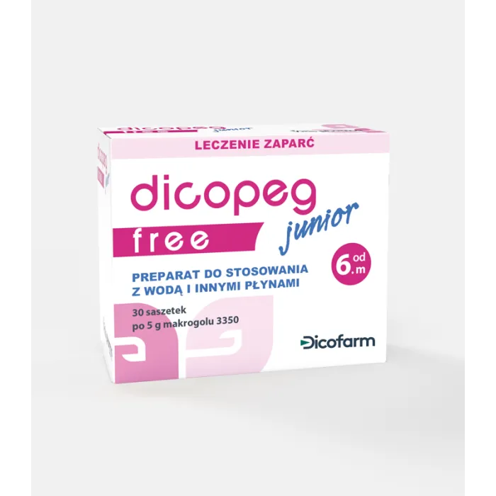 Dicopeg Junior Free proszek na zaparcia dla dzieci makrogol 5g 30 saszetek