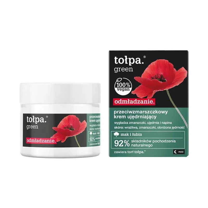 Tołpa Green Odmładzający przeciwzmarszczkowy krem ujędrniający na noc 50 ml