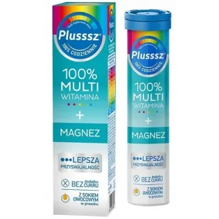 PLUSSSZ 100% MULTIWITAMINA + MAGNEZ 20 tabletek musujących 