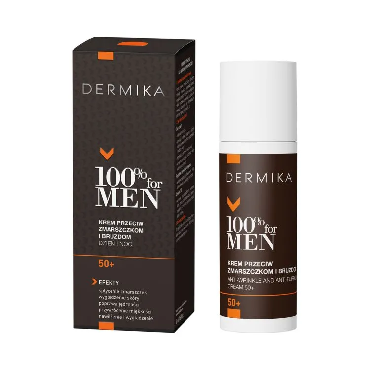 DERMIKA 100% FOR MEN Krem przeciw zmarszczkom i bruzdom 50+ dla mężczyzn 50 ml