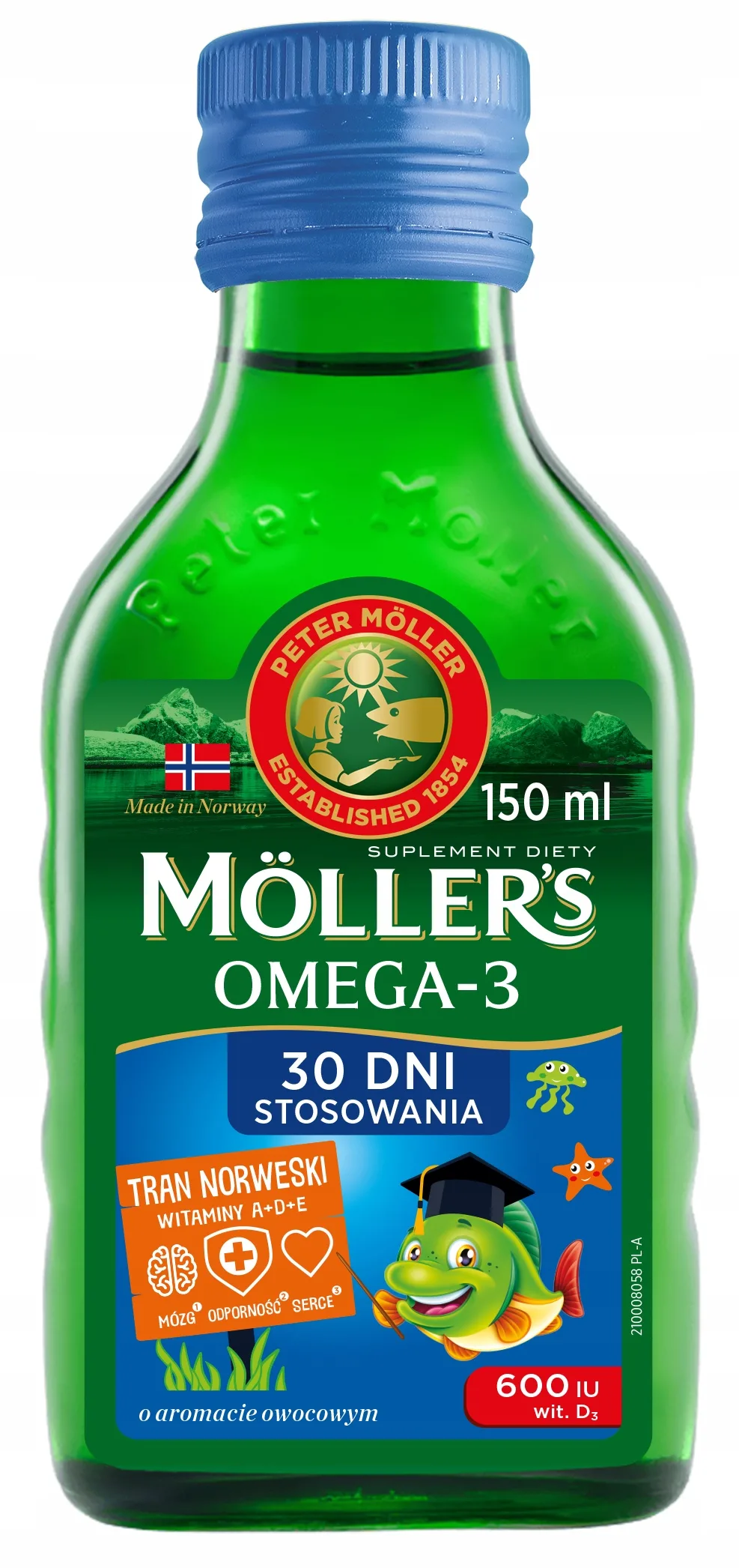 MOLLER'S OMEGA-3 TRAN NORWESKI O AROMACIE OWOCOWYM 150 ml