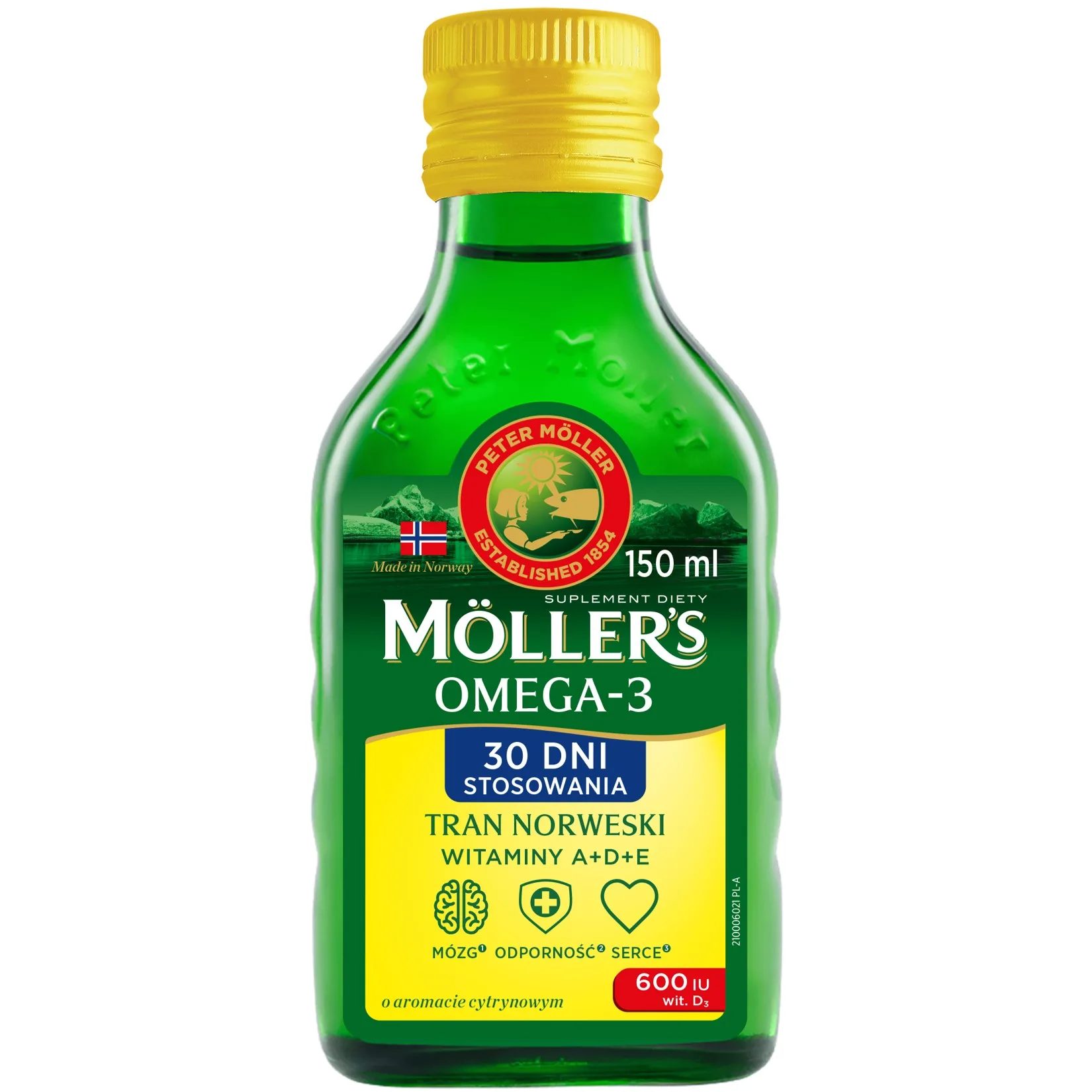 MOLLER'S TRAN NORWESKI O AROMACIE CYTRYNOWYM 150 ml