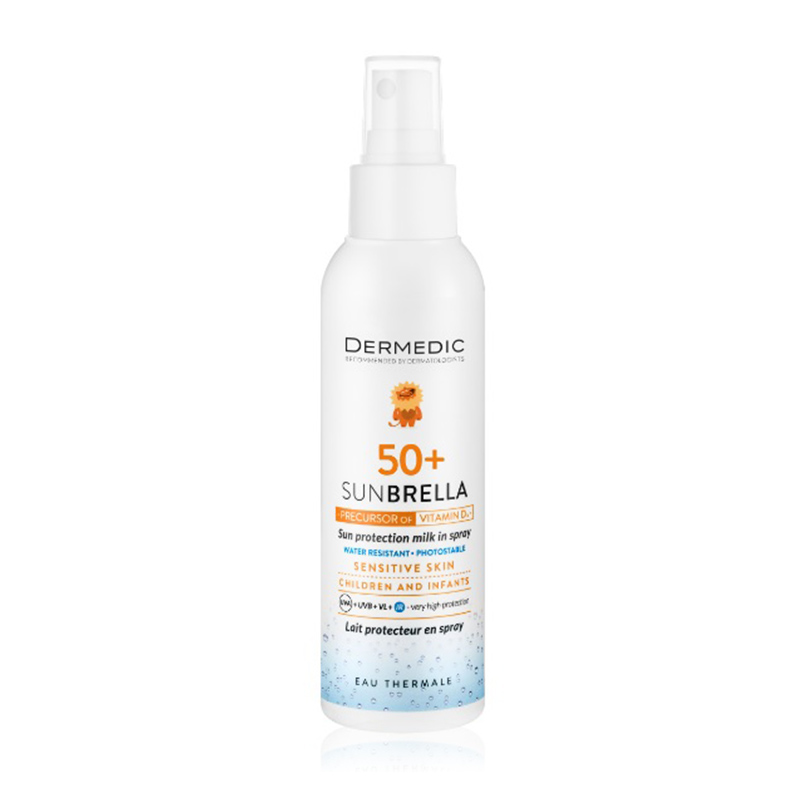 DERMEDIC SUNBRELLA MLECZKO OCHRONNE DLA DZIECI W SPRAYU SPF 50+ 150 ml
