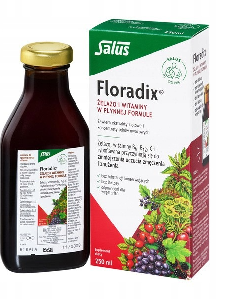 FLORADIX ŻELAZO I WITAMINY 250 ml płyn