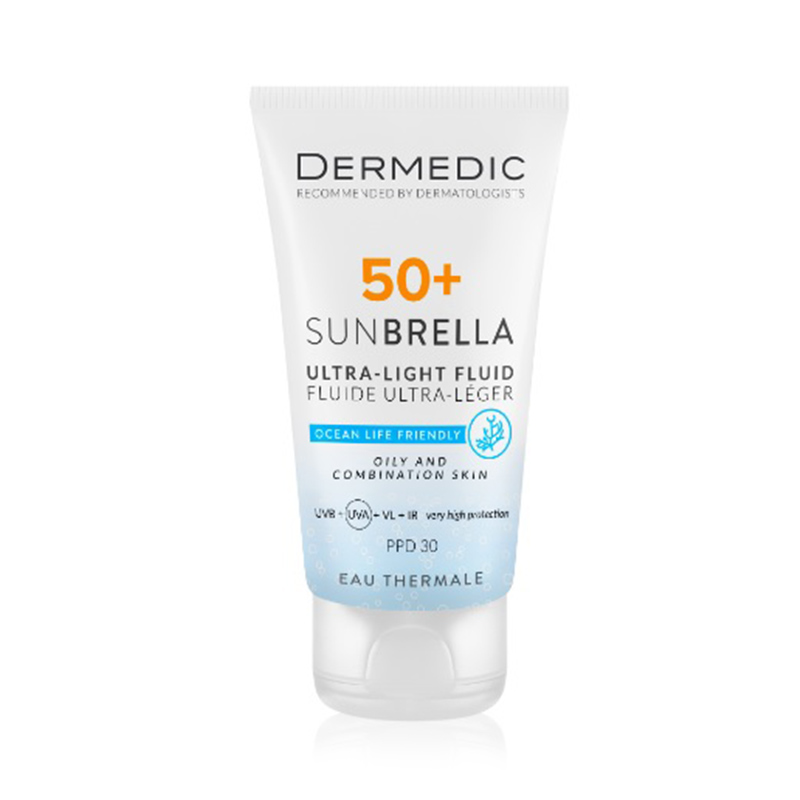 DERMEDIC SUNBRELLA ULTRALEKKI KREM OCHRONNY SPF 50+ DLA SKÓRY TŁUSTEJ I MIESZANEJ 40 ml