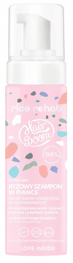 BIELENDA HAIR BOOM RICE REHAB RYŻOWY SZAMPON W PIANCE 200 ml