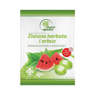 OWOCE OGRODÓW ZIOŁOWE CUKIERKI Z ZIELONĄ HERBATĄ, ARBUZEM I WITAMINĄ C 60 g