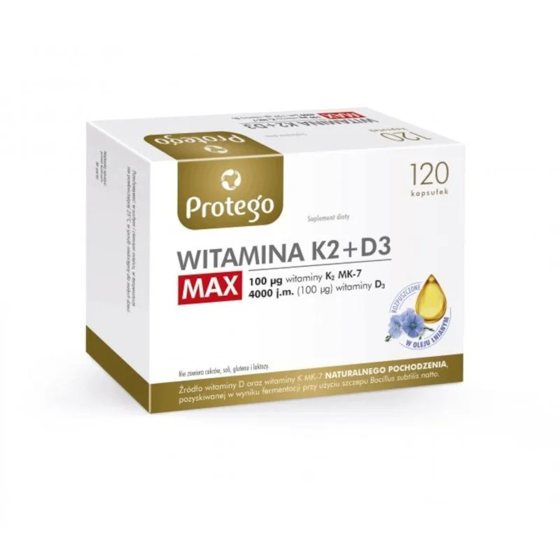 PROTEGO WITAMINA K2+D3 MAX 120 kapsułek