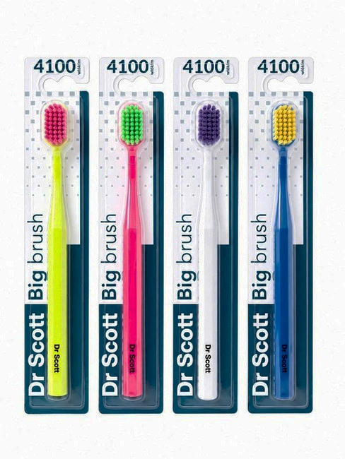 DR SCOTT BIG BRUSH 4100 SZEROKA MANUALNA SZCZOTECZKA DO ZĘBÓW - LOSOWY KOLOR 1 sztuka