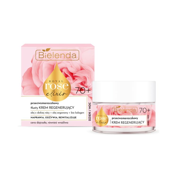 BIELENDA ROYAL ROSE Przeciwzmarszczkowy tłusty krem regenerujący 70+ 50 ml