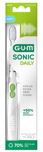 SUNSTAR GUM SONIC DAILY SZCZOTECZKA SONICZNA biała 1 sztuka