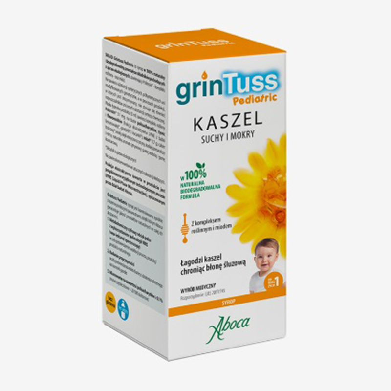 GRINTUSS PEDIATRIC KASZEL SUCHY I MOKRY SYROP 180 g