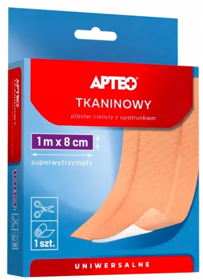 APTEO TKANINOWY PLASTER CIELISTY Z OPATRUNKIEM (1 m x 8 cm) 1 sztuka