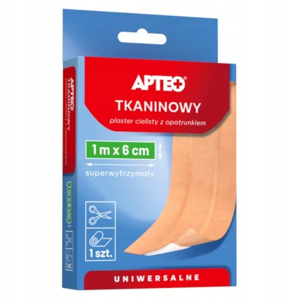 APTEO TKANINOWY PLASTER CIELISTY Z OPATRUNKIEM (1 m x 6 cm) 1 sztuka