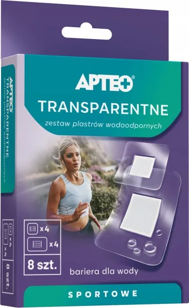 APTEO TRANSPARENTNE ZESTAW PLASTRÓW WODOODPORNYCH SPORTOWE 8 sztuk