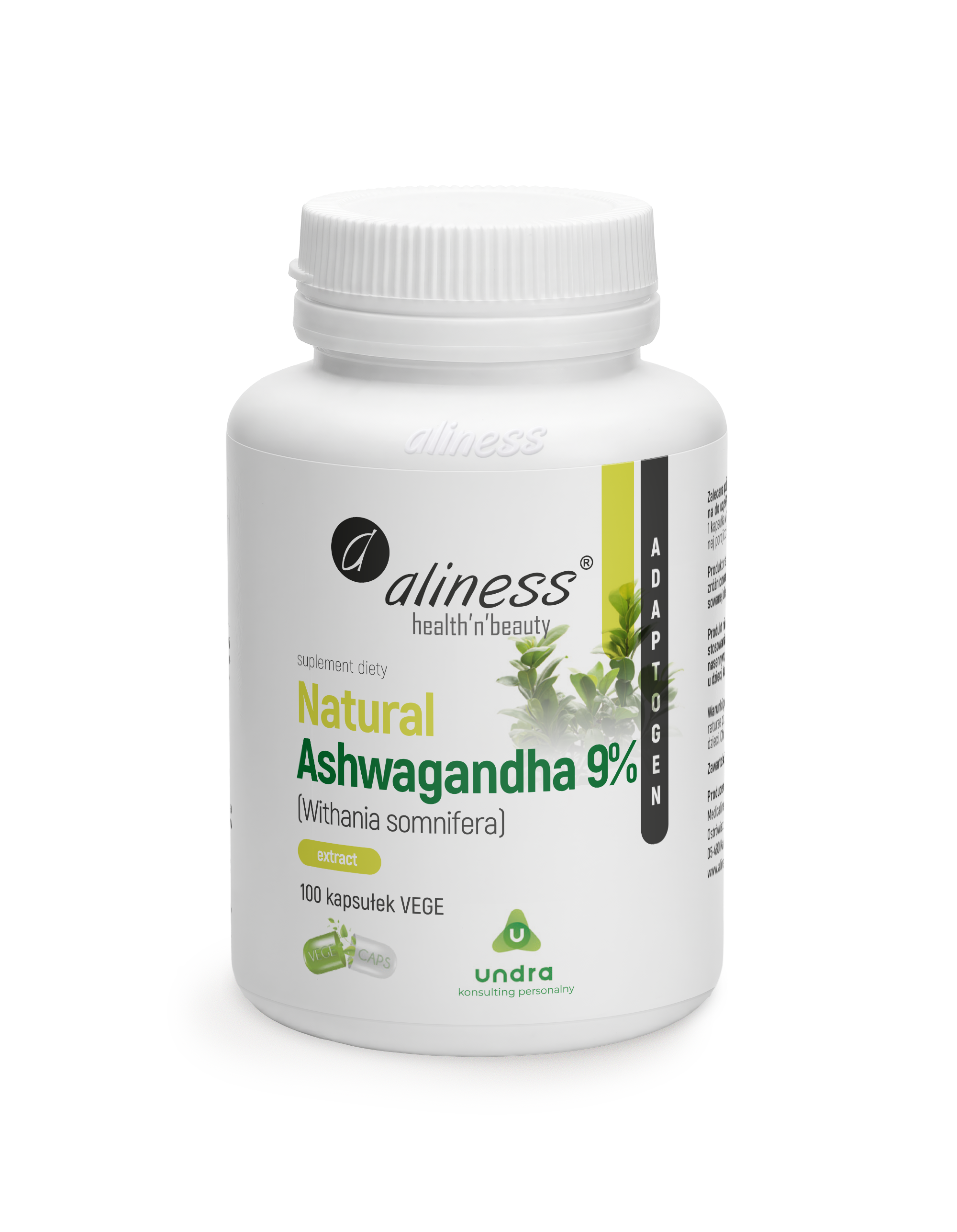 ALINESS NATURAL ASHWAGANDA 554 mg 9% 100 kapsułek