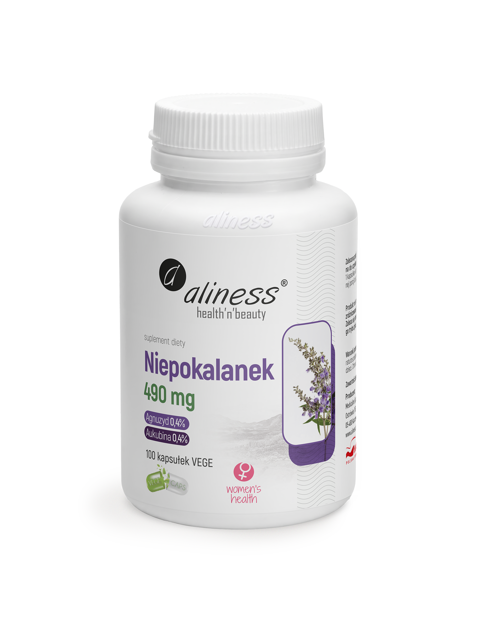 ALINESS NIEPOKALANEK 490 mg (VITEX AGNUS-CASTUS) 100 kapsułek