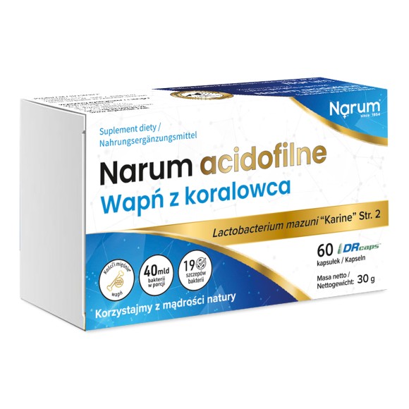 NARUM ACIDOFILNE WAPŃ Z KORALOWCA 60 kapsułek