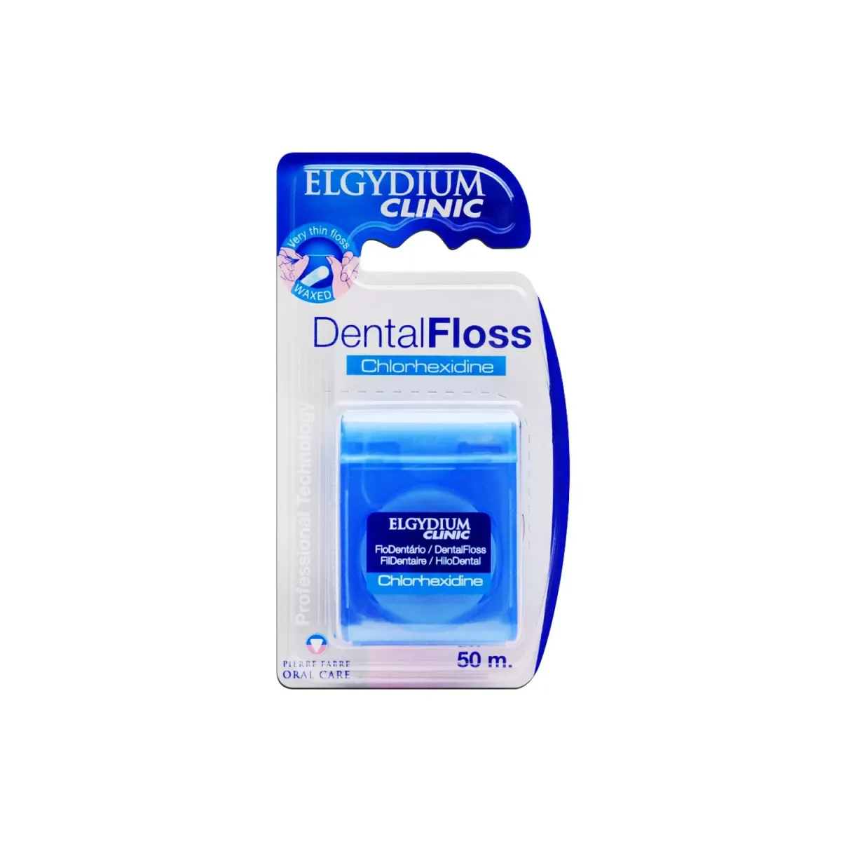 ELGYDIUM CLINIC DENTALFLOSS CHLORHEXIDINE NIĆ DENTYSTYCZNA 50 m