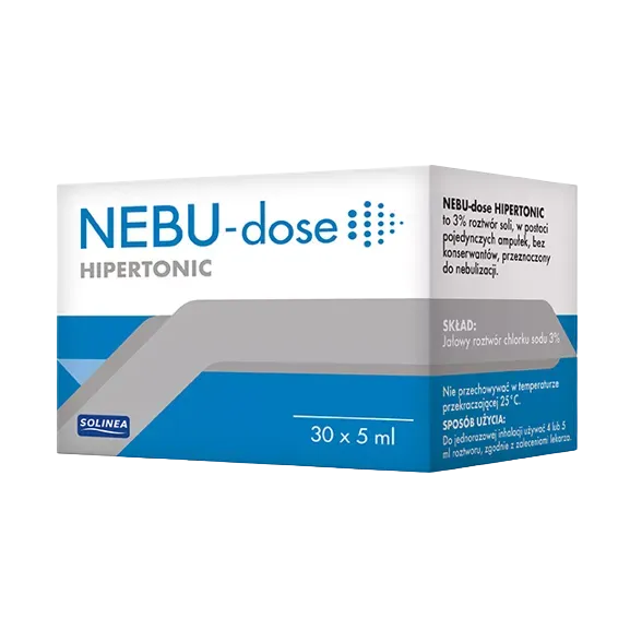 NEBU-DOSE HIPERTONIC: 30 ampułek po 5 ml roztwór: do inhalacji