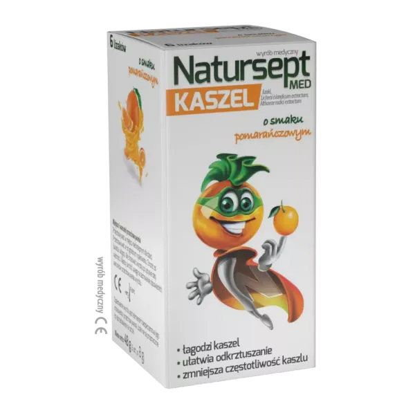 NATURSEPT MED KASZEL LIZAKI O SMAKU POMARAŃCZOWYM 6 lizaków