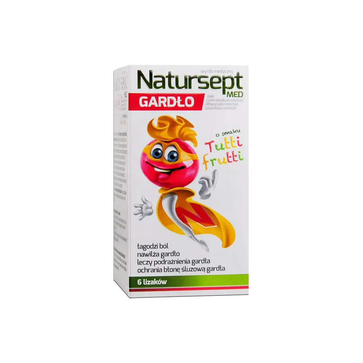 NATURSEPT GARDŁO LIZAKI O SMAKU TUTTI-FRUTTI 6 sztuk