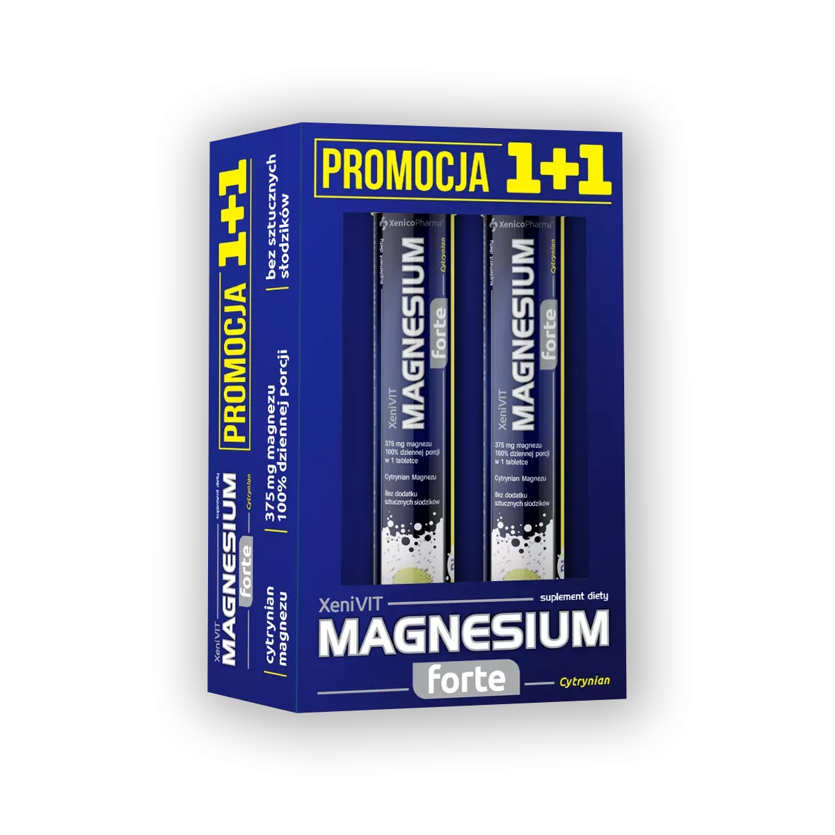 XENIVIT MAGNESIUM FORTE CYTRYNIAN ZESTAW 1+1: (2x20 tabletek musujących)
