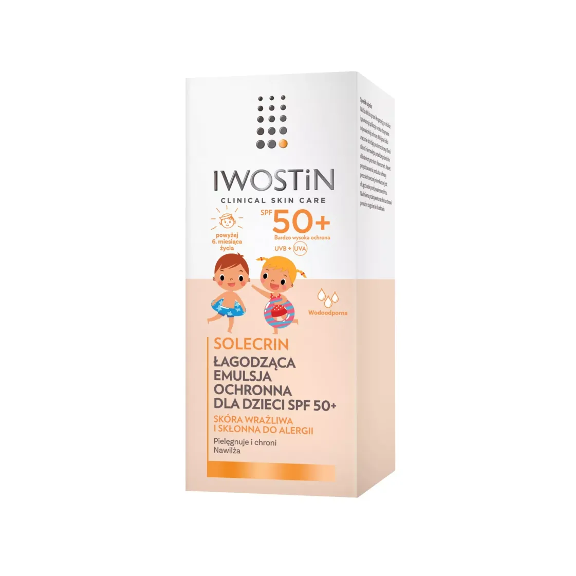 IWOSTIN SOLECRIN ŁAGODZĄCA EMULSJA OCHRONNA DLA DZIECI SPF 50 + 100 ml DW: 2025/08/31
