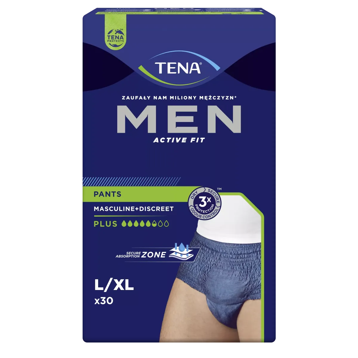 TENA Men Pants Plus Blue L/XL x 30 szt.