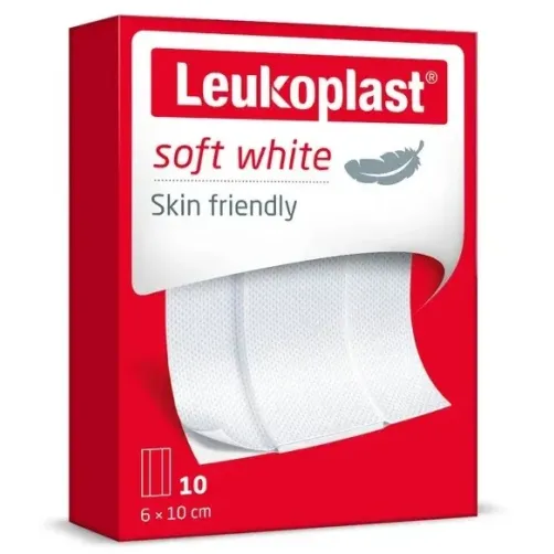 LEUKOPLAST SOFT WHITE  6 cm x 10 cm 10 sztuk