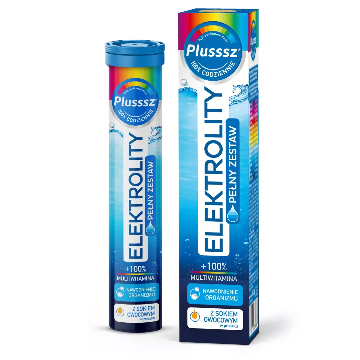 PLUSSSZ ELEKTROLITY+100% MULTIWITAMINA 24 tabletki musujące