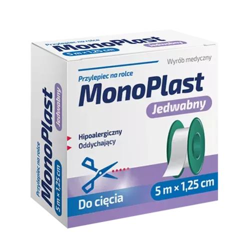 MONOPLAST PRZYLEPIEC NA ROLCE JEDWABNY 5 m x 1,25 cm
