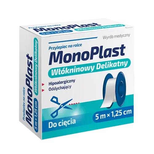 MONOPLAST PRZYLEPIEC WŁÓKNINOWY DELIKATNY: 5 m x 1,25 cm