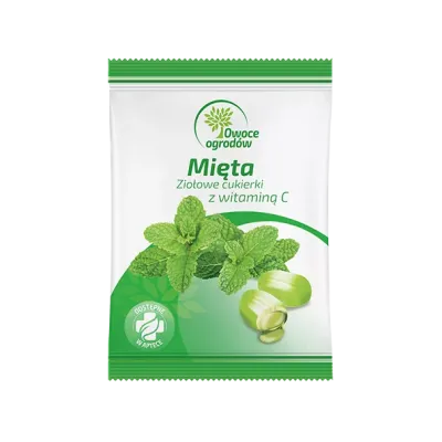 OWOCE OGRODÓW MIĘTA ZIOŁOWE CUKIERKI Z WITAMINĄ C 60 g
