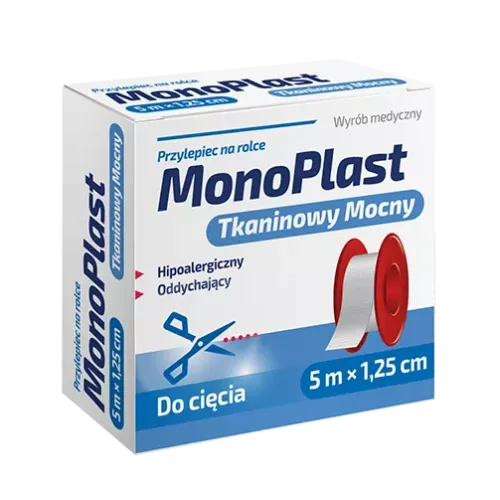 MONOPLAST PRZYLEPIEC TKANINOWY MOCNY 5 m x 1,25 cm