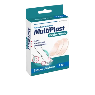 MULTIPLAST PLASTRY HYDROKOLOIDOWE PĘCHERZE MIX 7 sztuk
