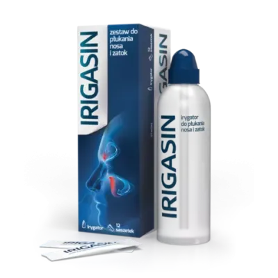 IRIGASIN zestaw butelka + 12 saszetek
