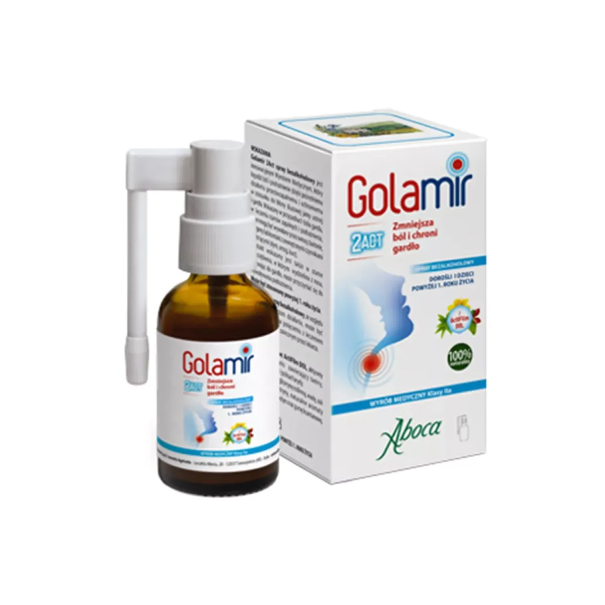 GOLAMIR 2ACT SPRAY BEZALKOHOLOWY DLA DOROSŁYCH I DZIECI 30 ml