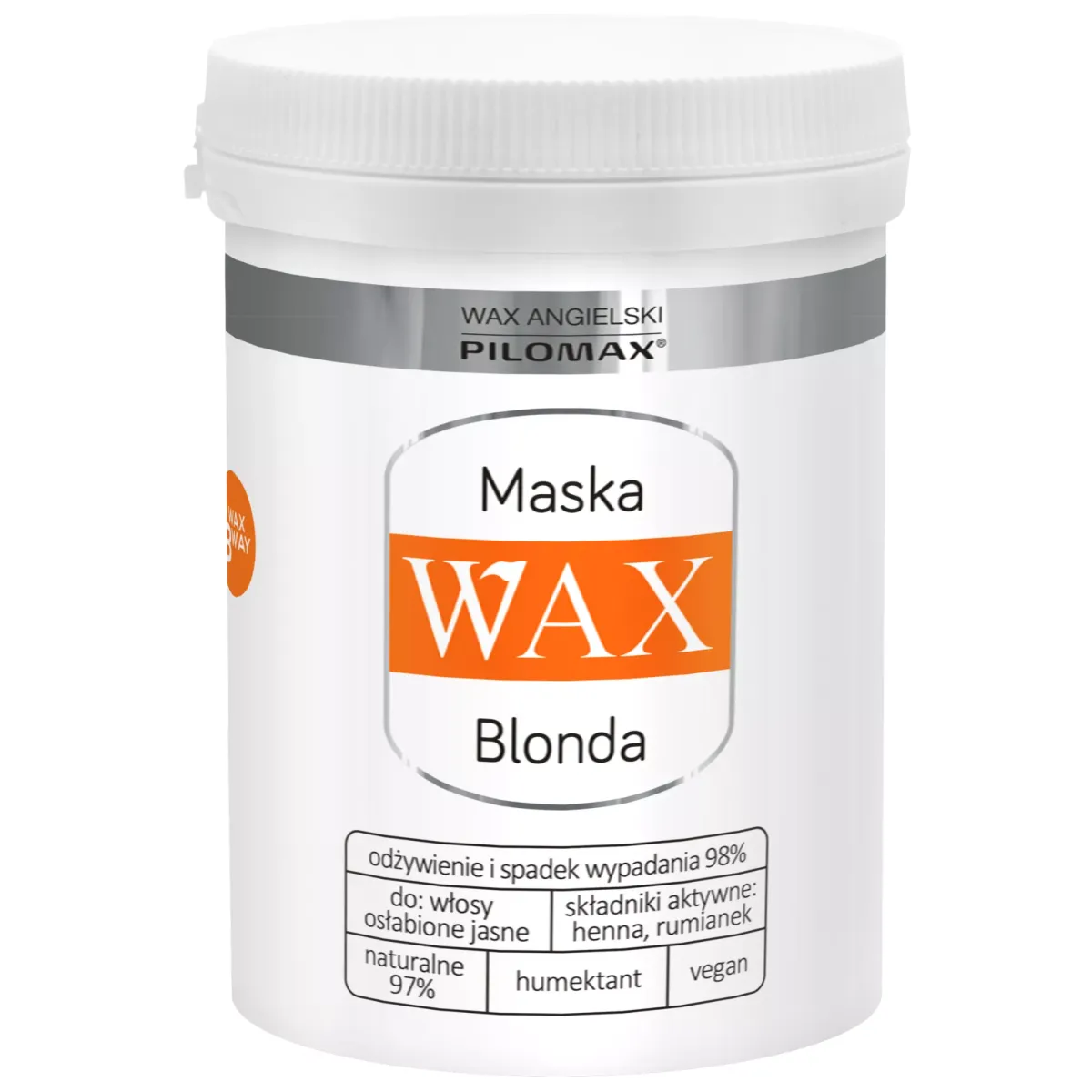 MASKA DO WŁOSÓW NIEFARBOWANYCH BLOND NAWILŻAJĄCA I NA WYPADANIE WAX BLONDA 240 ml