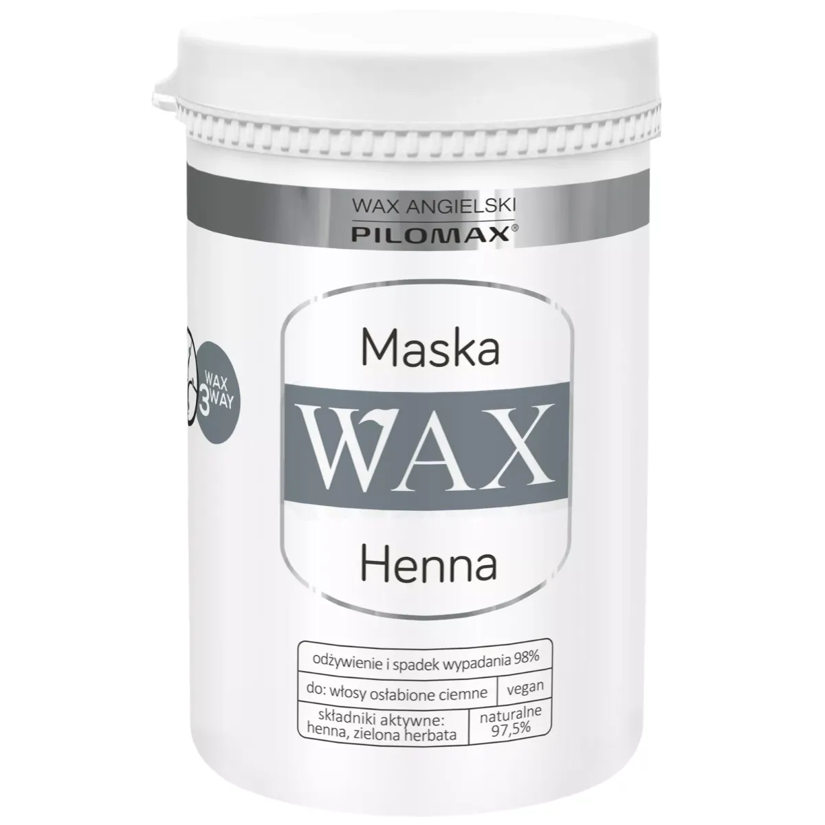 MASKA NAWILŻAJĄCA NA WYPADANIE WŁOSÓW NIEFARBOWANYCH WAX HENNA 480 ml