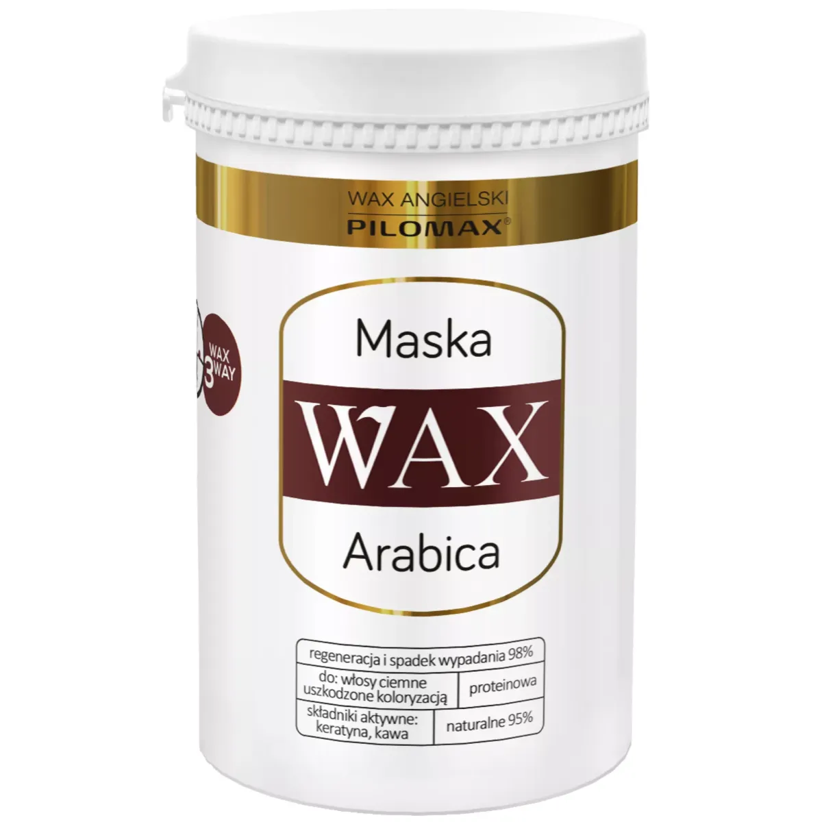 MASKA DO WŁOSÓW FARBOWANYCH CIEMNYCH WYGŁADZAJĄCA I NAWILŻAJĄCA WAX ARABICA 480 ml