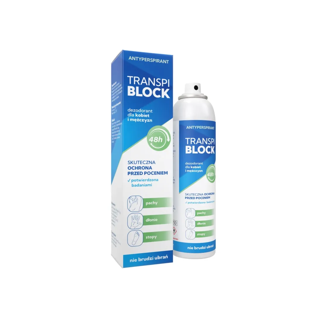 TRANSPIBLOCK DEO DEZODORANT DLA KOBIET I MĘŻCZYZN 48H 150 ml