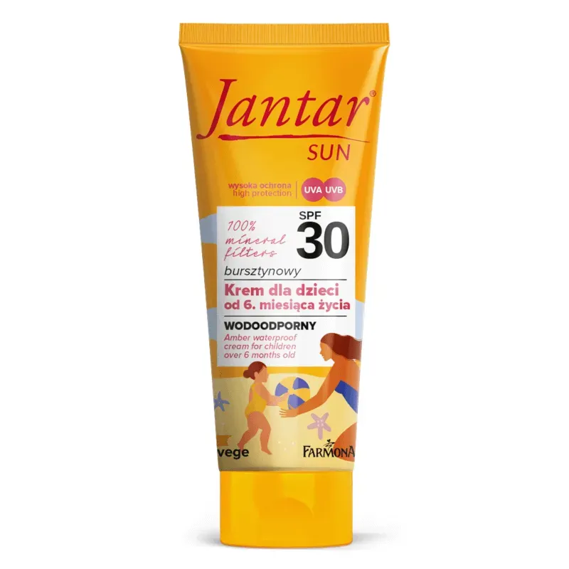JANTAR SUN BURSZTYNOWY WODOODPORNY KREM DLA DZIECI OD 6. MIESIĄCA ŻYCIA Z FILTRAMI MINERALNYMI SPF 30 50 ml