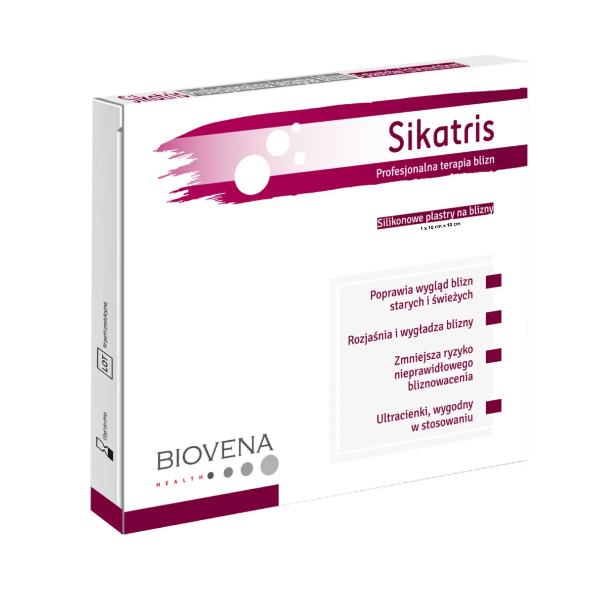 SIKATRIS SILIKONOWY PLASTER NA BLIZNY 10 x 10 cm 5 sztuk