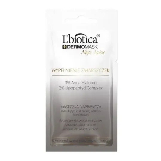 L'BIOTICA DERMOMASK NIGHT ACTIVE WYPEŁNIENIE ZMARSZCZEK 12 ml
