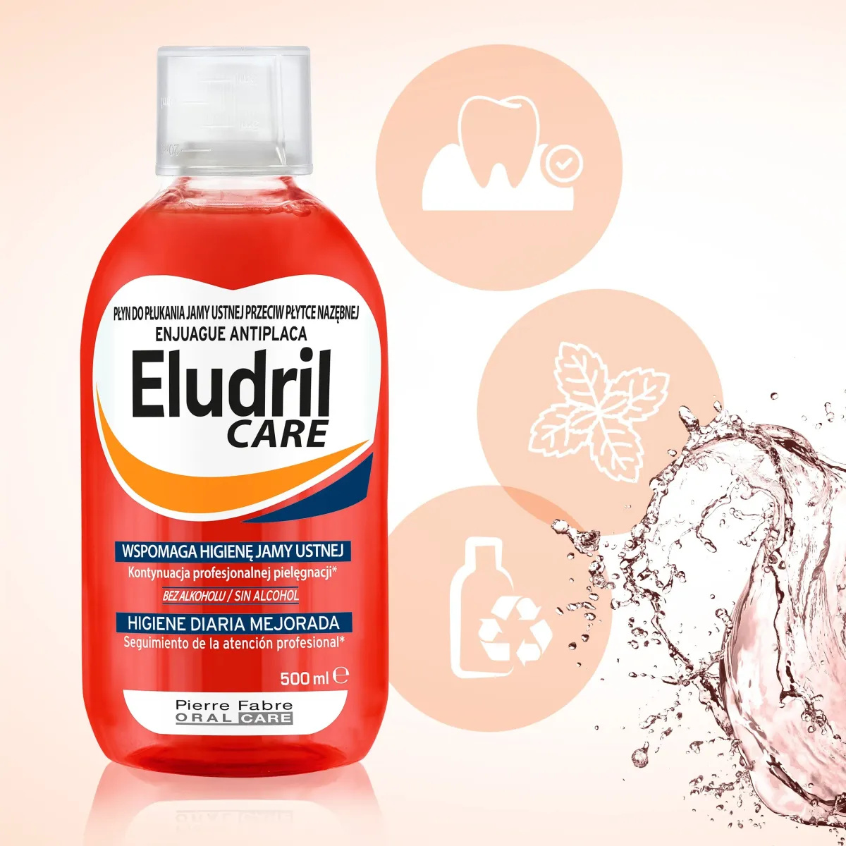 ELUDRIL CARE przeciwpłytkowy płyn do płukania jamy ustnej:  500 ml