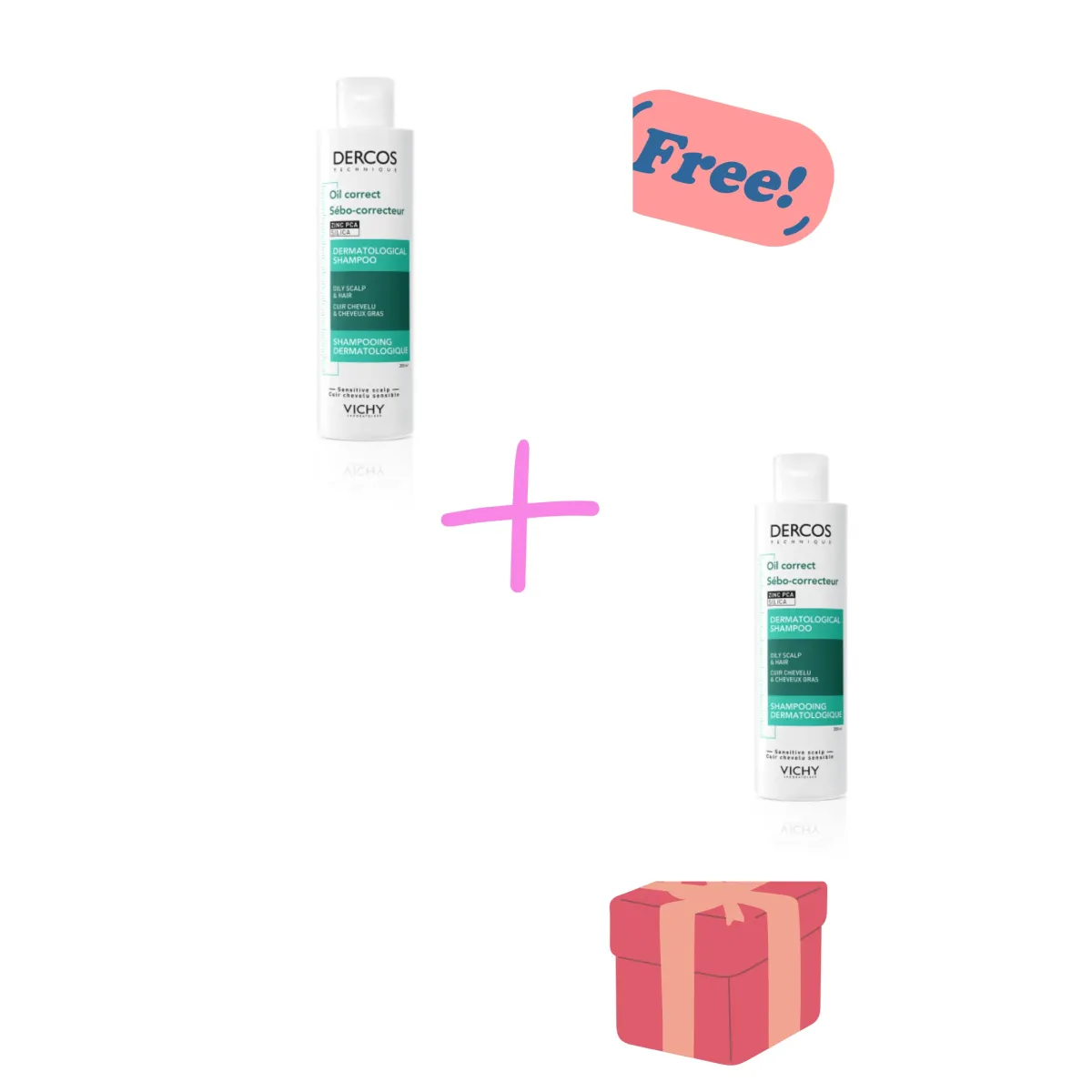VICHY DERCOS OIL CORRECT szampon normalizujący 200 ml + GRATIS DRUGI SZAMPON !