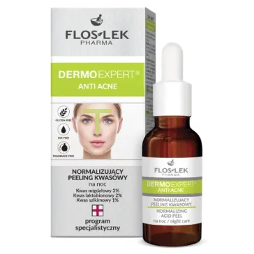 FLOSLEK DERMO EXPERT® ANTI ACNE Normalizujący peeling kwasowy na noc 30 ml